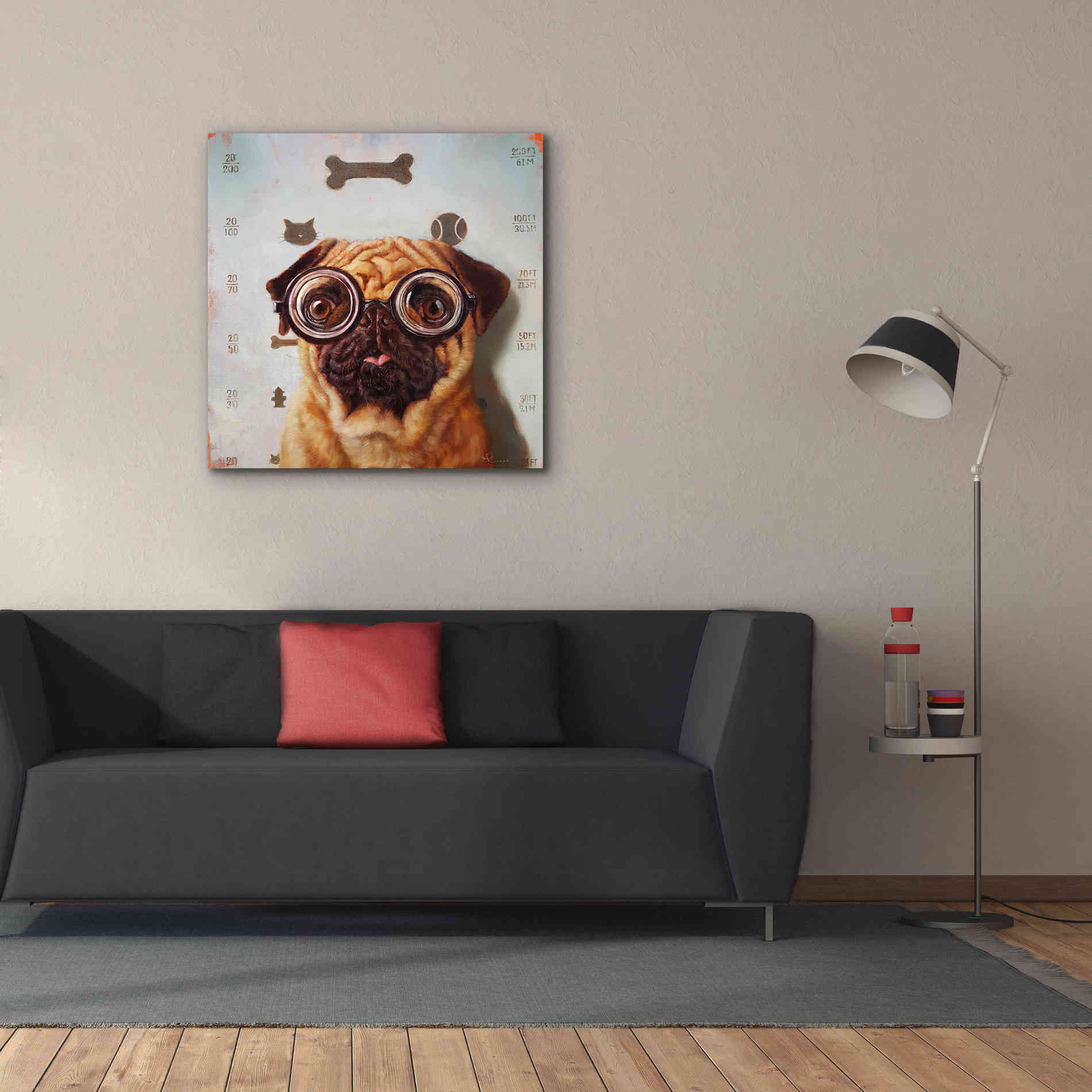 'Canine Eye Exam' by Lucia Heffernan, Canvas Wall Art,37x37