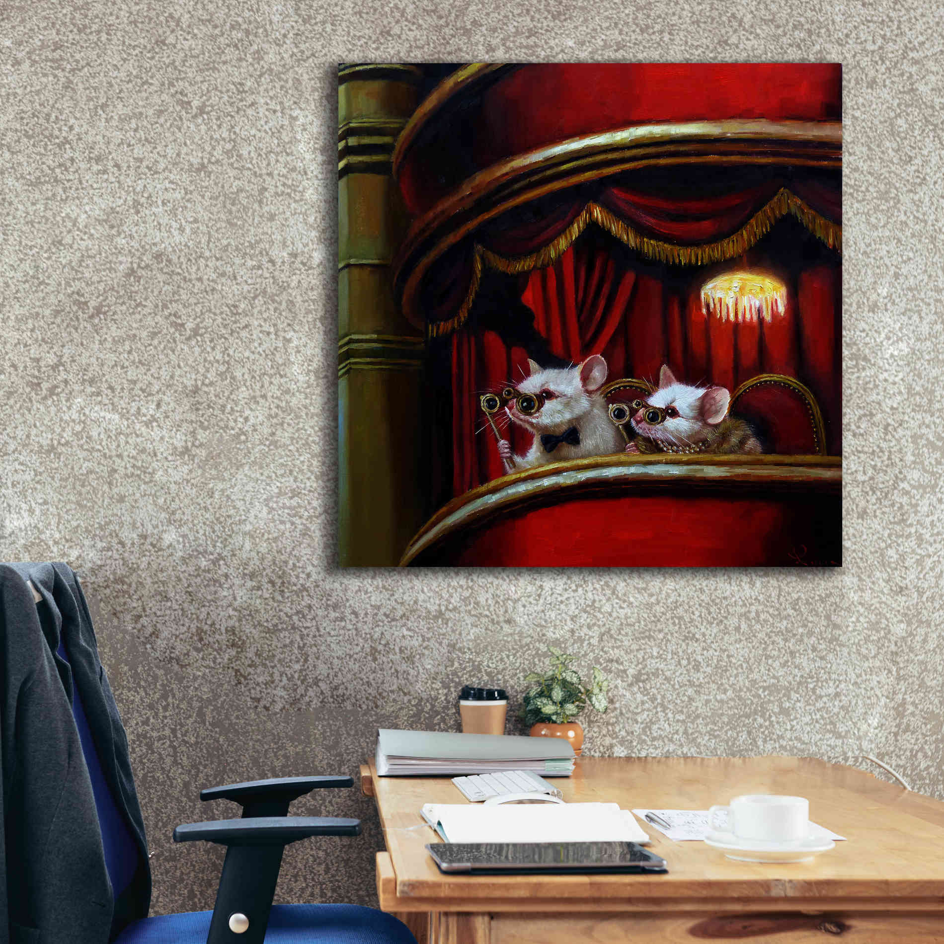 'Die Fledermaus' by Lucia Heffernan, Canvas Wall Art,37x37