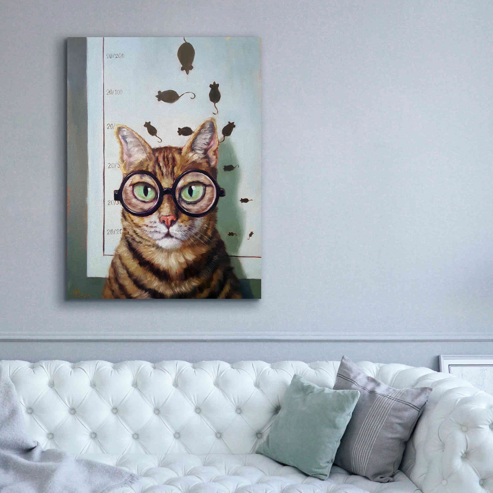 'Feline Eye Exam' by Lucia Heffernan, Canvas Wall Art,40x54