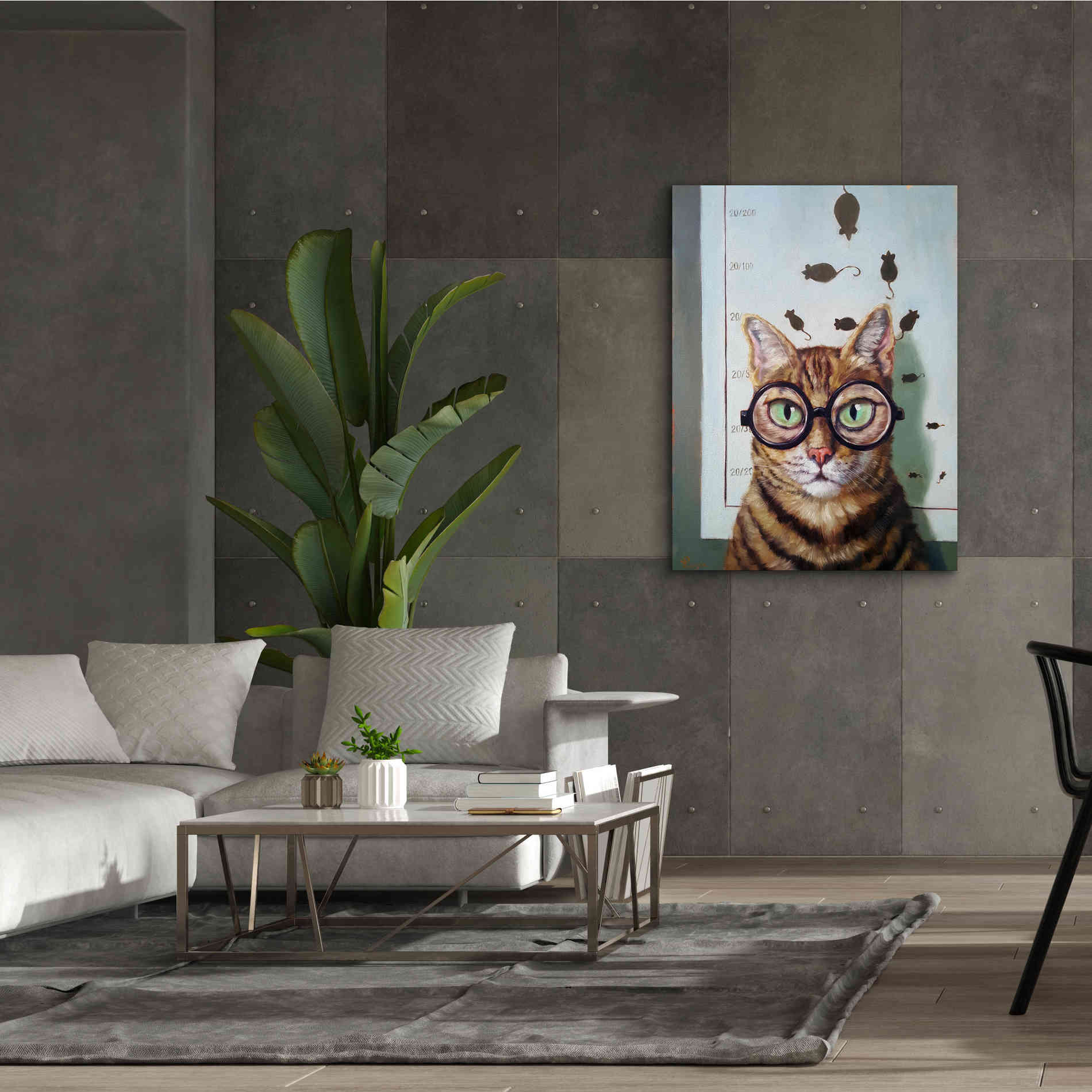 'Feline Eye Exam' by Lucia Heffernan, Canvas Wall Art,40x54