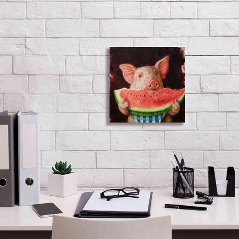 Image of 'Pig Out' by Lucia Heffernan, Canvas Wall Art,12x12