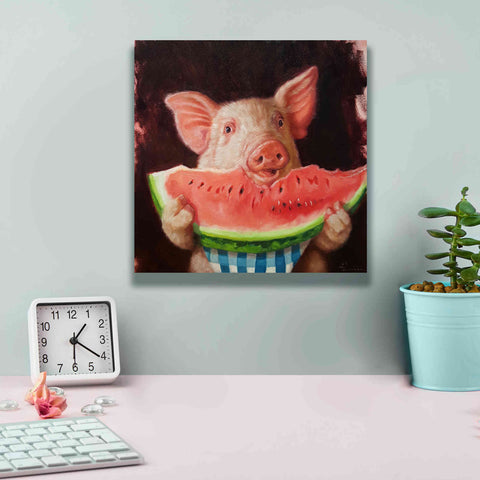 Image of 'Pig Out' by Lucia Heffernan, Canvas Wall Art,12x12