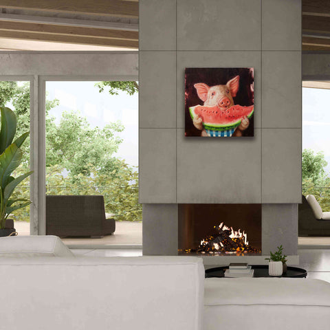 Image of 'Pig Out' by Lucia Heffernan, Canvas Wall Art,26x26