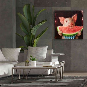 'Pig Out' by Lucia Heffernan, Canvas Wall Art,37x37