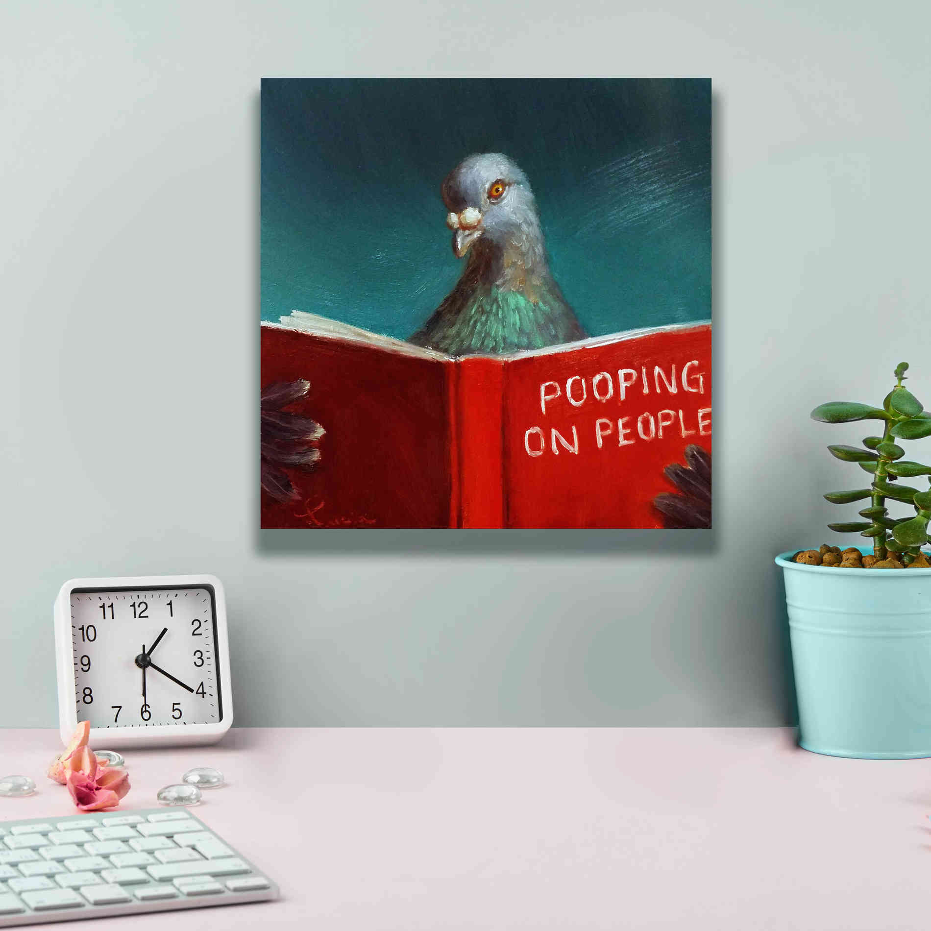 'Pooping on People' by Lucia Heffernan, Canvas Wall Art,12x12