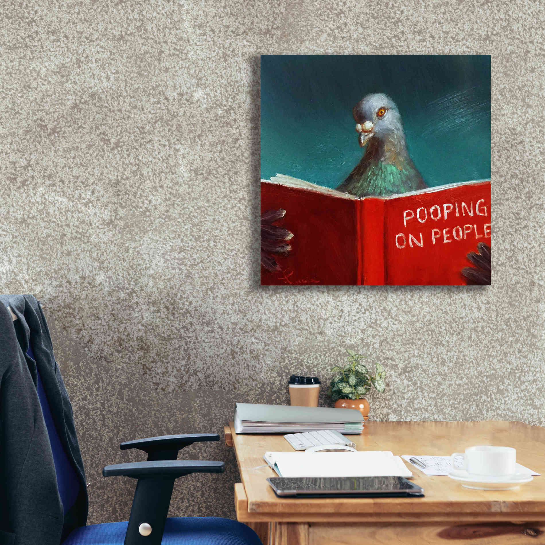 'Pooping on People' by Lucia Heffernan, Canvas Wall Art,26x26