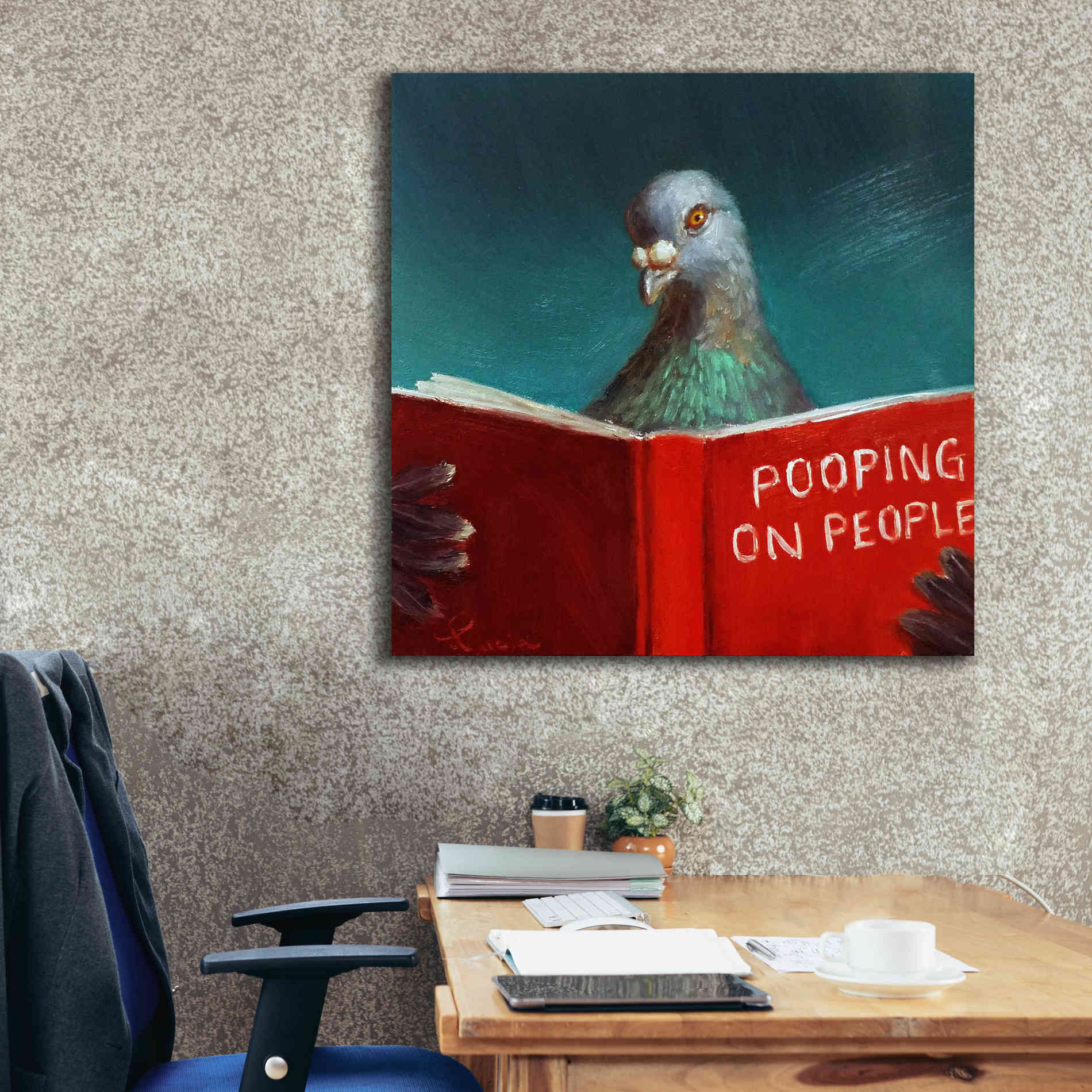 'Pooping on People' by Lucia Heffernan, Canvas Wall Art,37x37