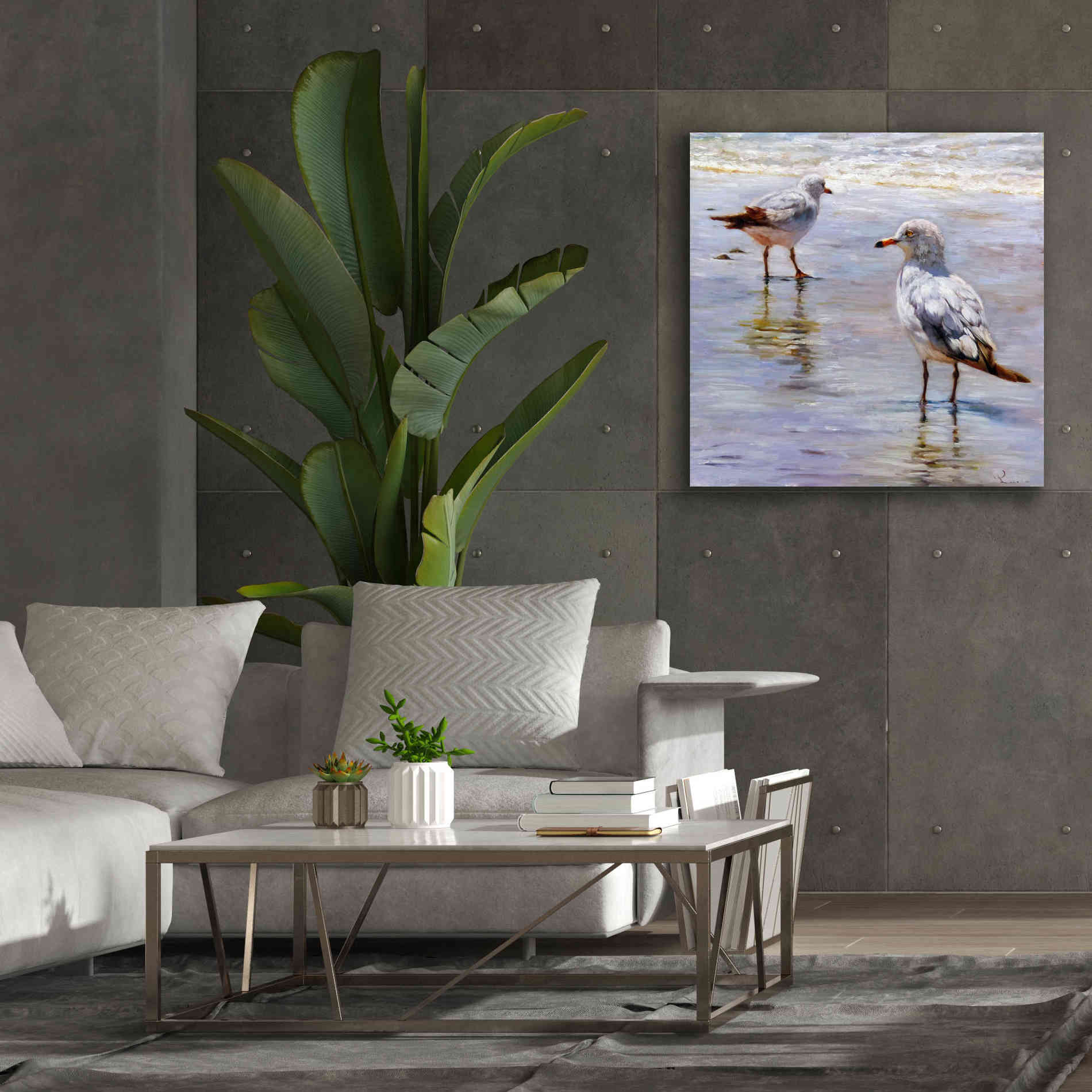 'Waders' by Lucia Heffernan, Canvas Wall Art,37x37
