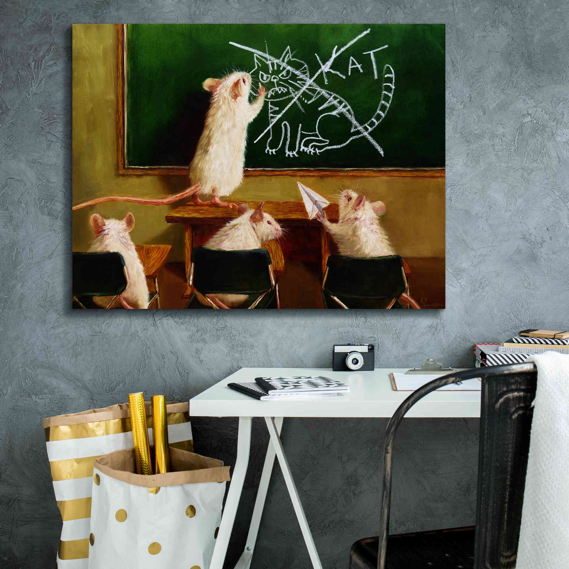 'When the Cat Is Away' by Lucia Heffernan, Canvas Wall Art,34x26