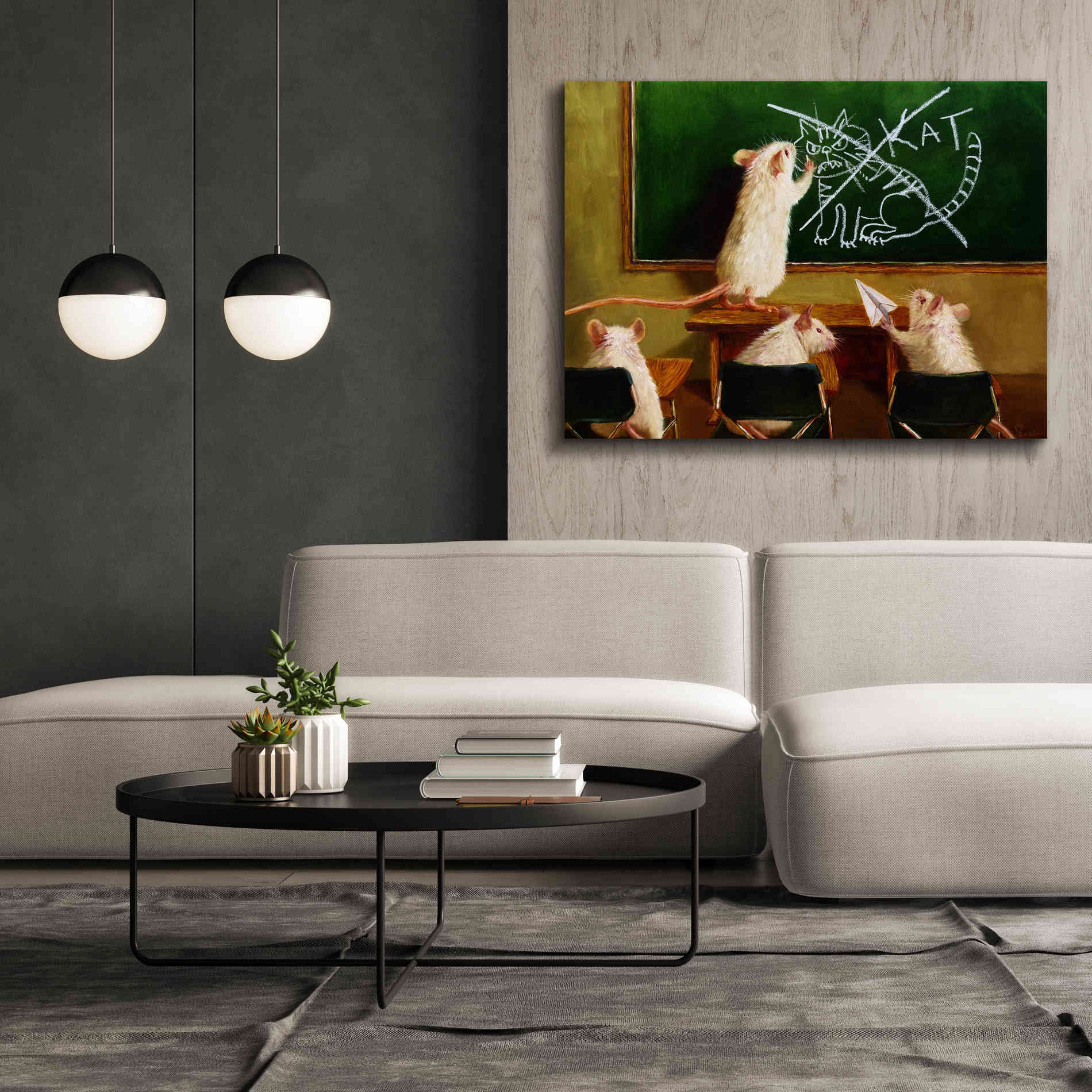 'When the Cat Is Away' by Lucia Heffernan, Canvas Wall Art,54x40