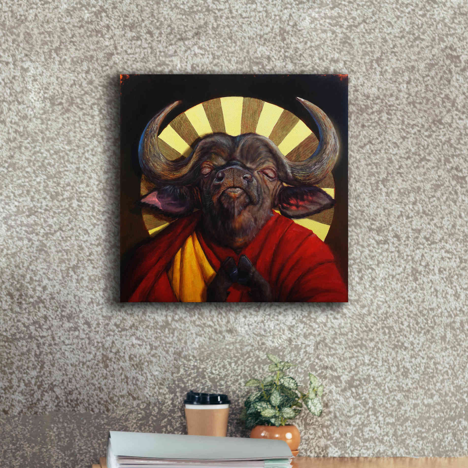 'Holy Cow II' by Lucia Heffernan, Canvas Wall Art,18x18