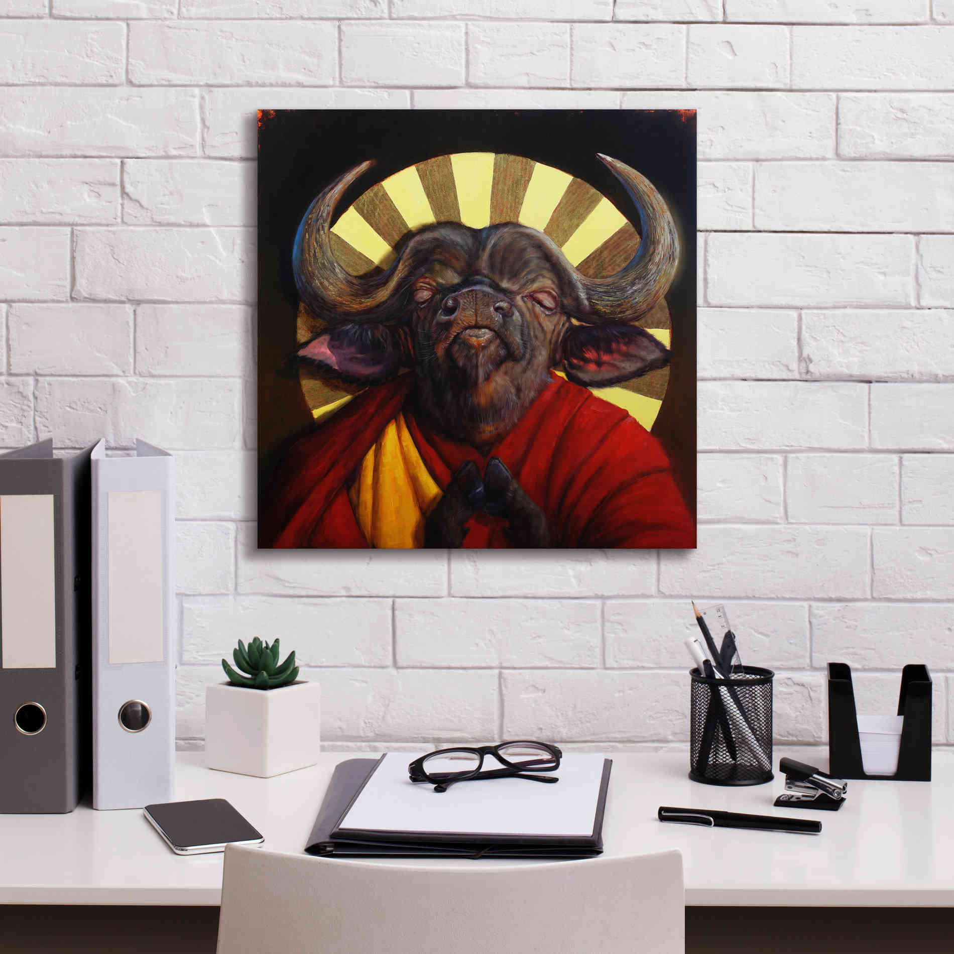 'Holy Cow II' by Lucia Heffernan, Canvas Wall Art,18x18