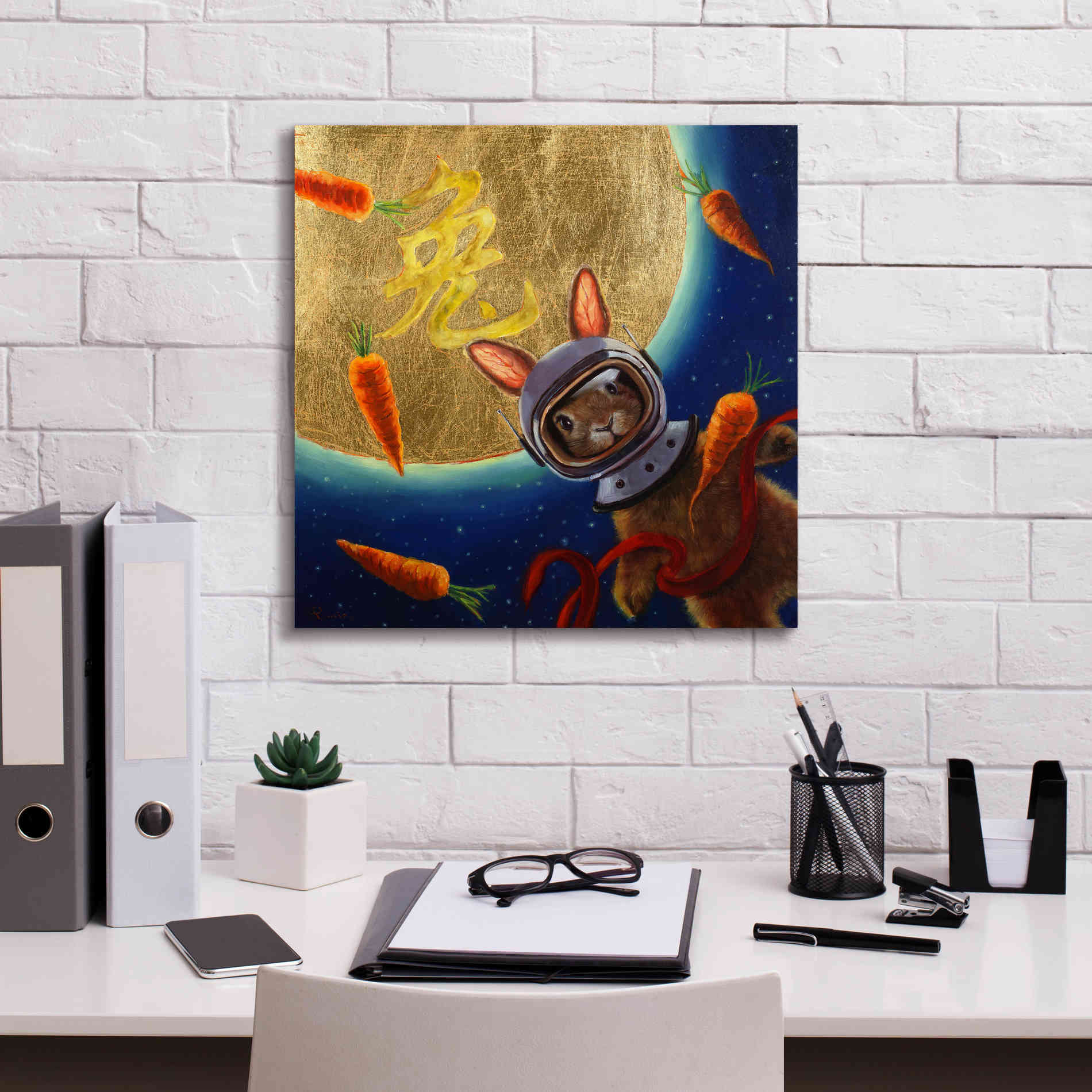 'Journey to the Moon' by Lucia Heffernan, Canvas Wall Art,18x18