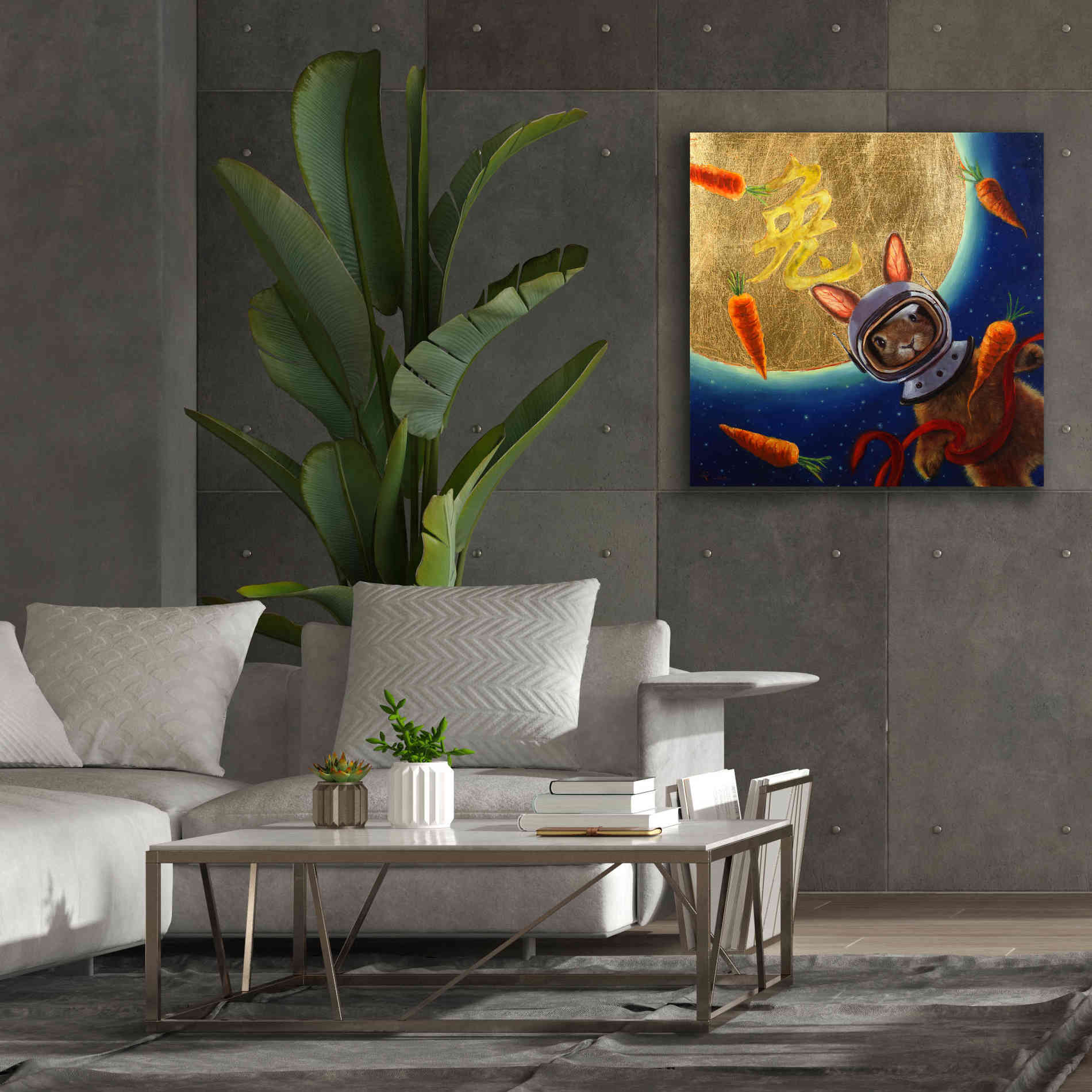 'Journey to the Moon' by Lucia Heffernan, Canvas Wall Art,37x37