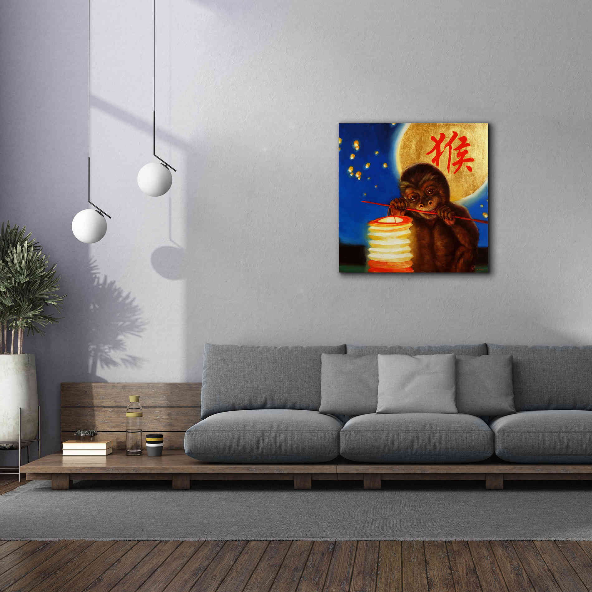 'Monkeyshine' by Lucia Heffernan, Canvas Wall Art,37x37