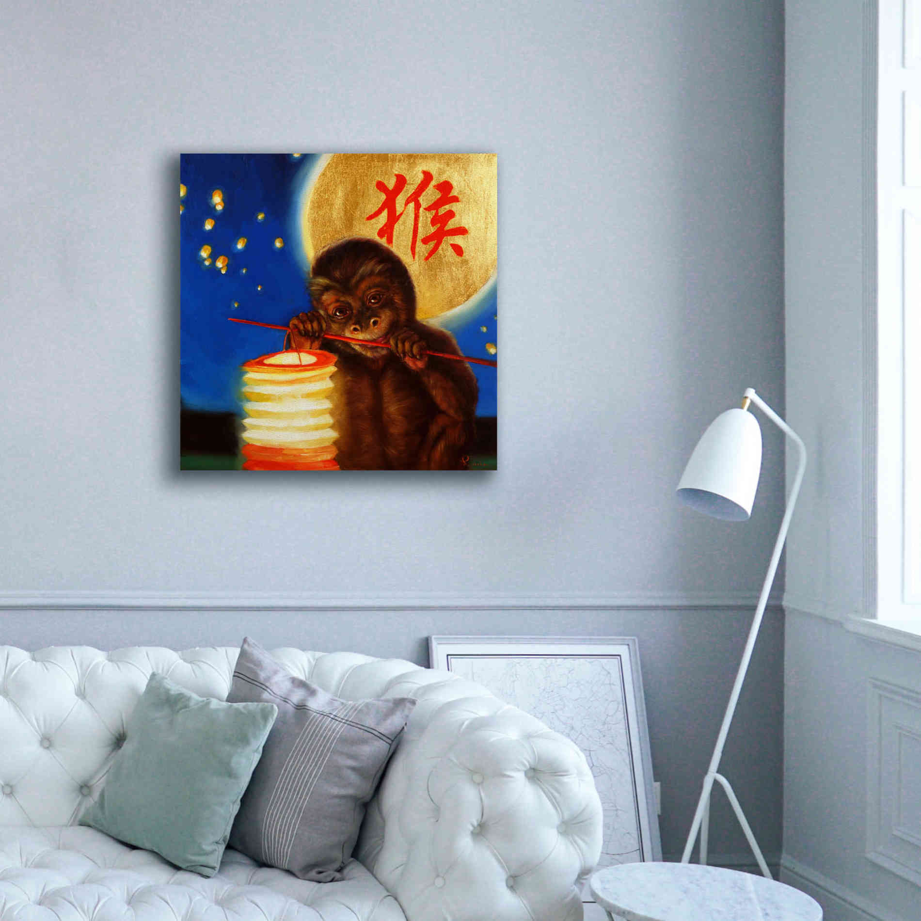 'Monkeyshine' by Lucia Heffernan, Canvas Wall Art,37x37