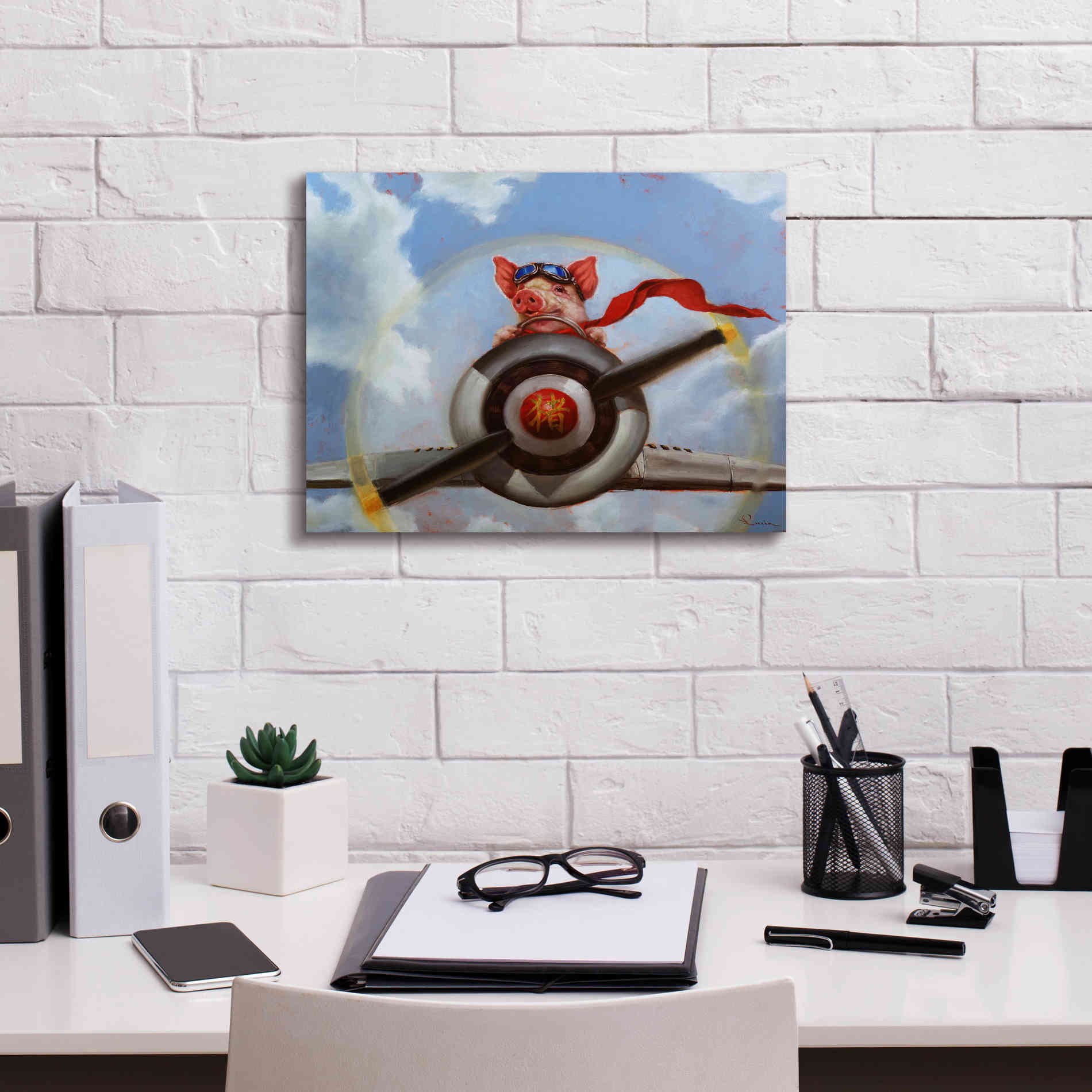 'When Pigs Fly' by Lucia Heffernan, Canvas Wall Art,16x12