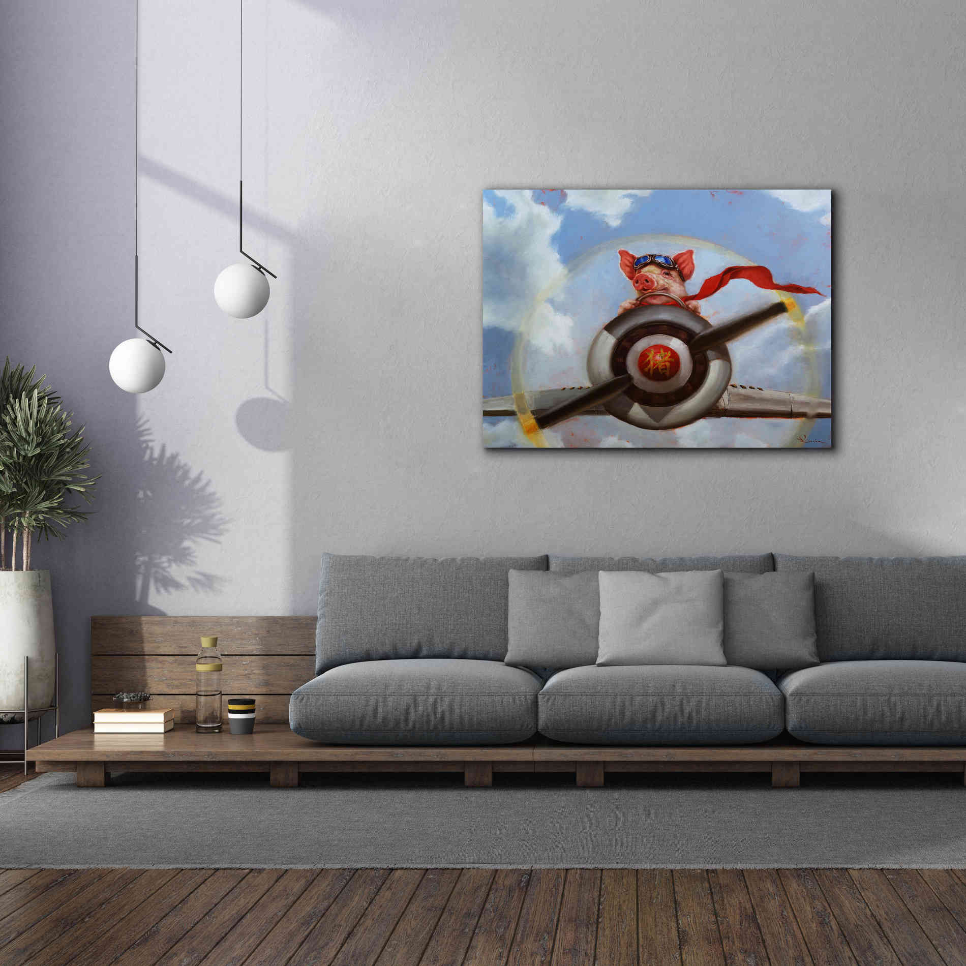 'When Pigs Fly' by Lucia Heffernan, Canvas Wall Art,54x40