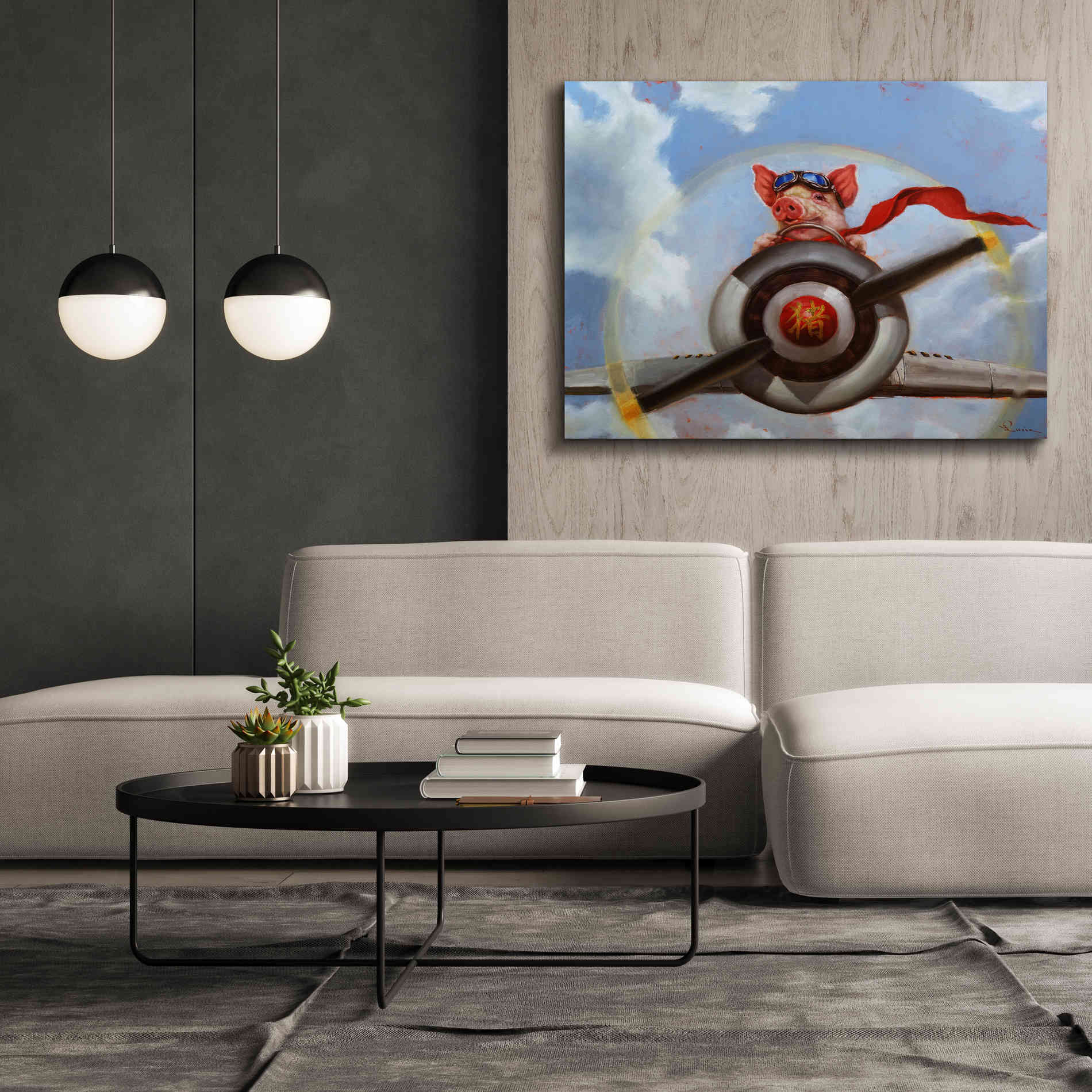'When Pigs Fly' by Lucia Heffernan, Canvas Wall Art,54x40