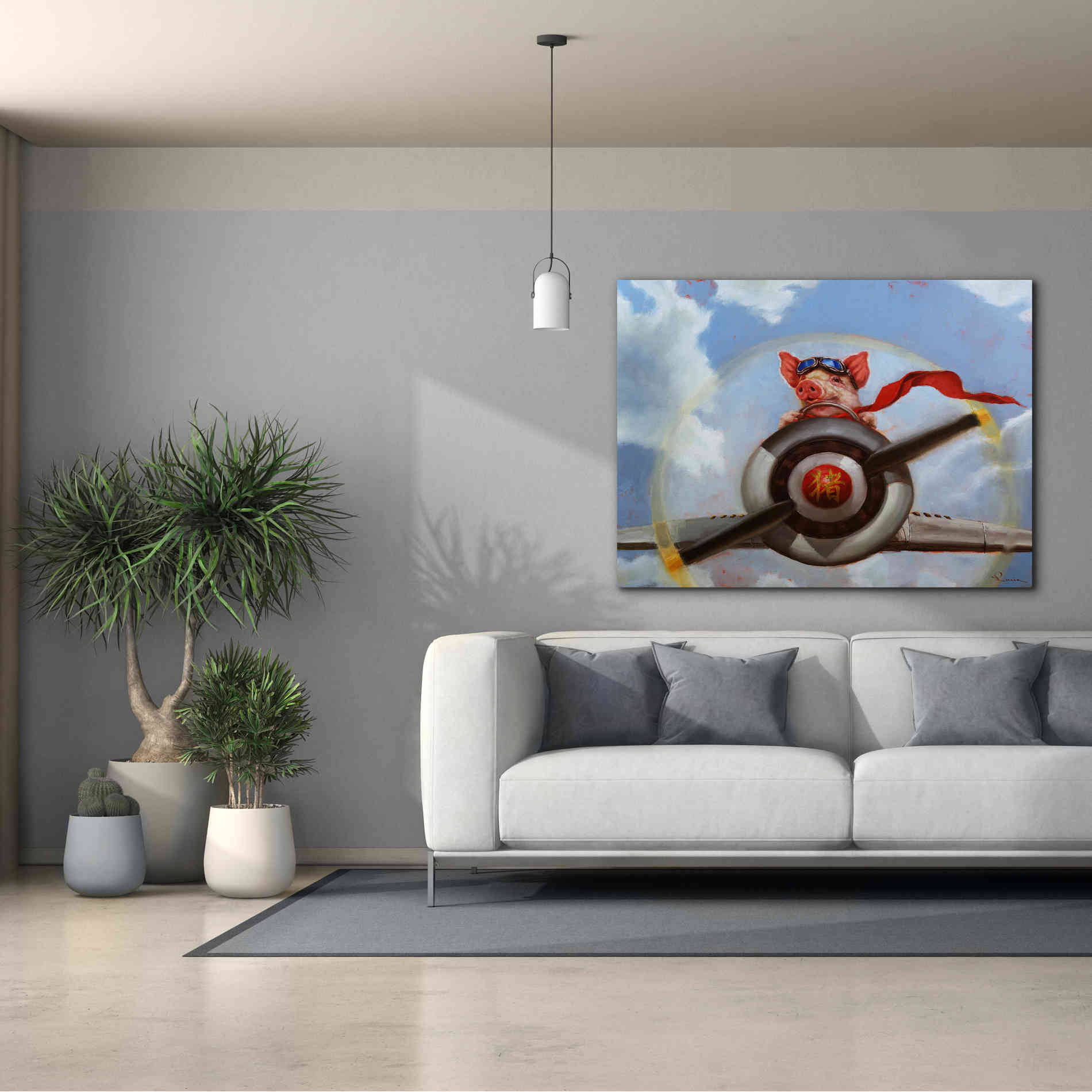 'When Pigs Fly' by Lucia Heffernan, Canvas Wall Art,54x40