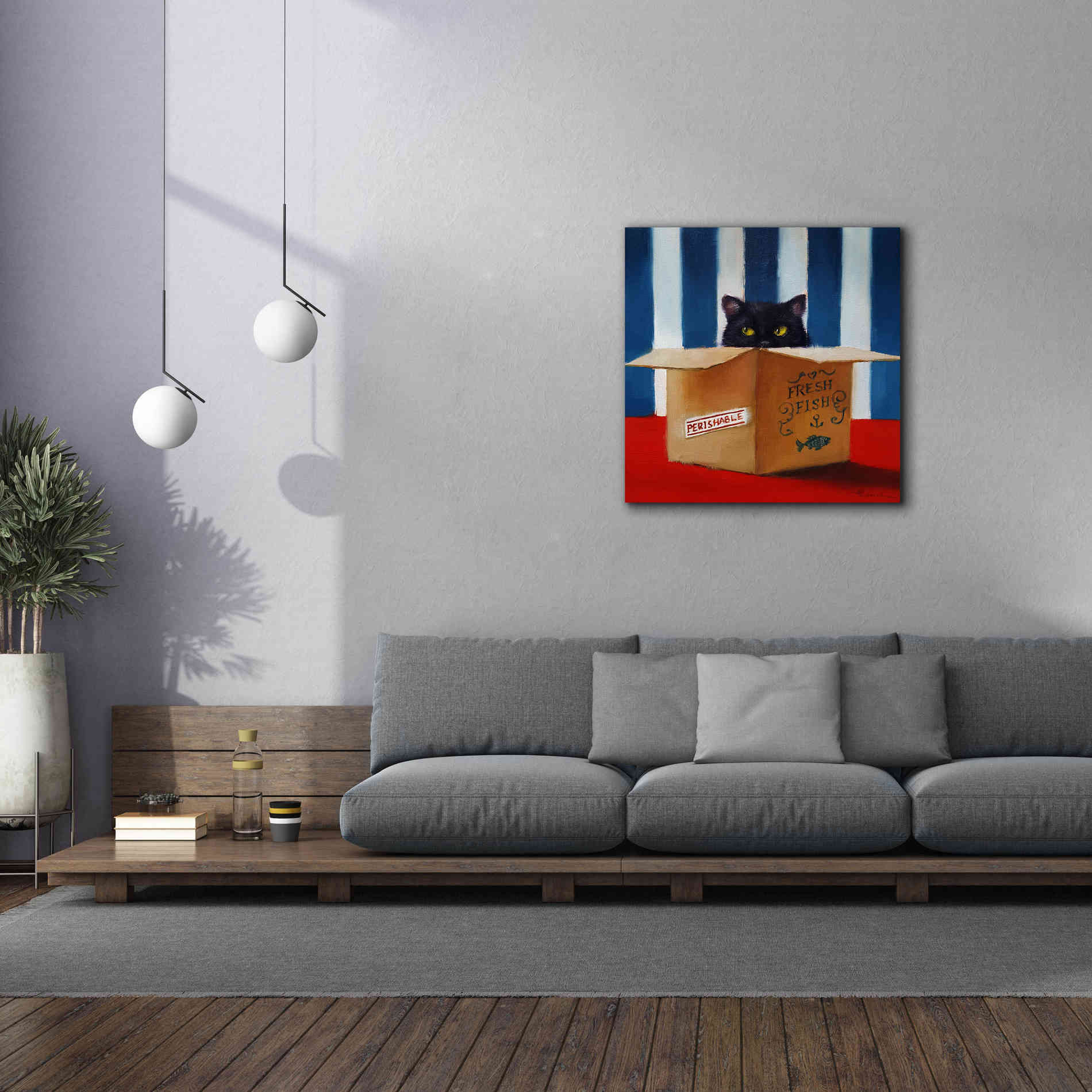 'Cat Burglar' by Lucia Heffernan, Canvas Wall Art,37x37