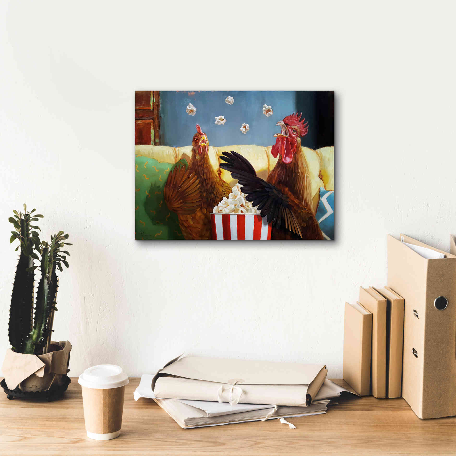 'Popcorn Chickens' by Lucia Heffernan, Canvas Wall Art,16x12