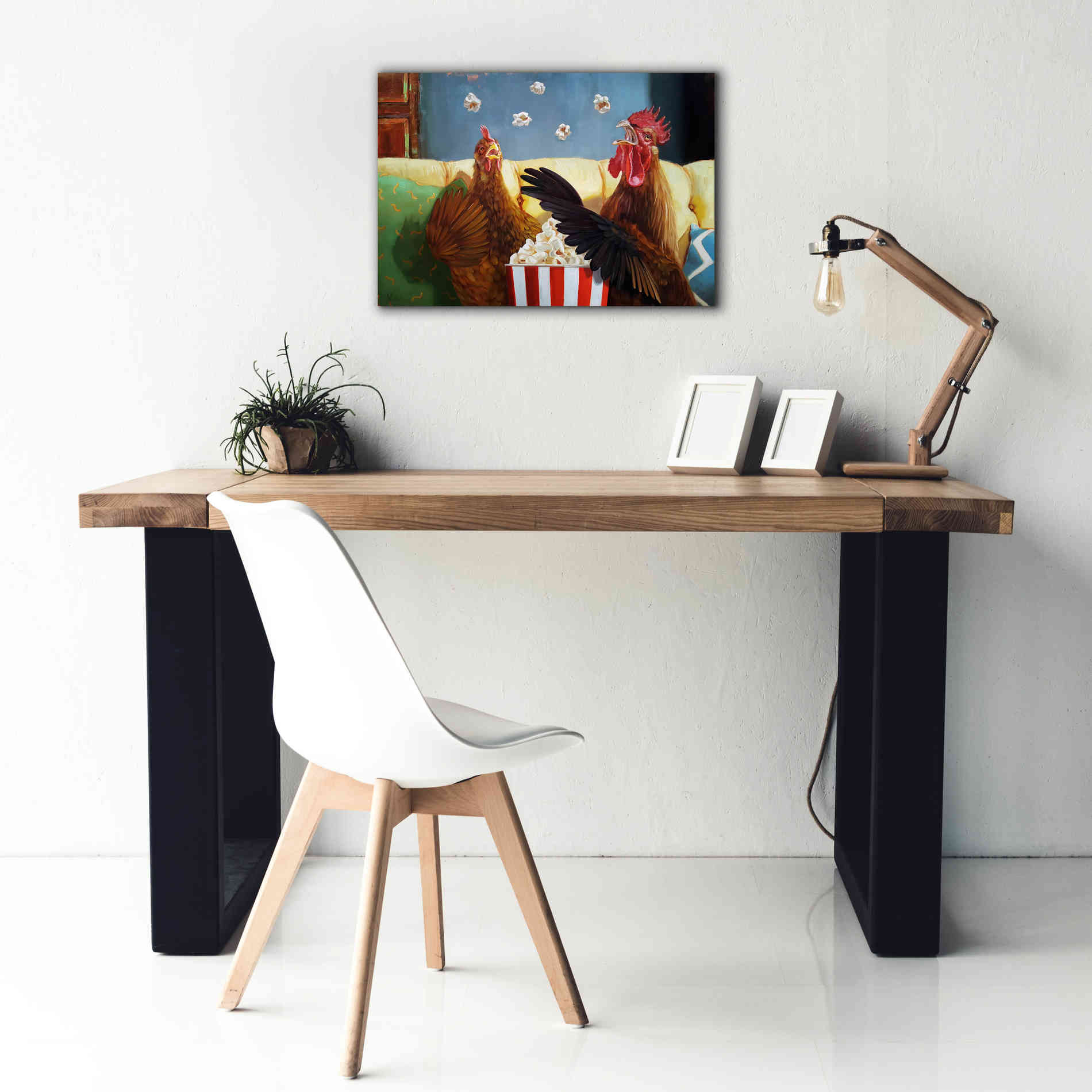'Popcorn Chickens' by Lucia Heffernan, Canvas Wall Art,26x18