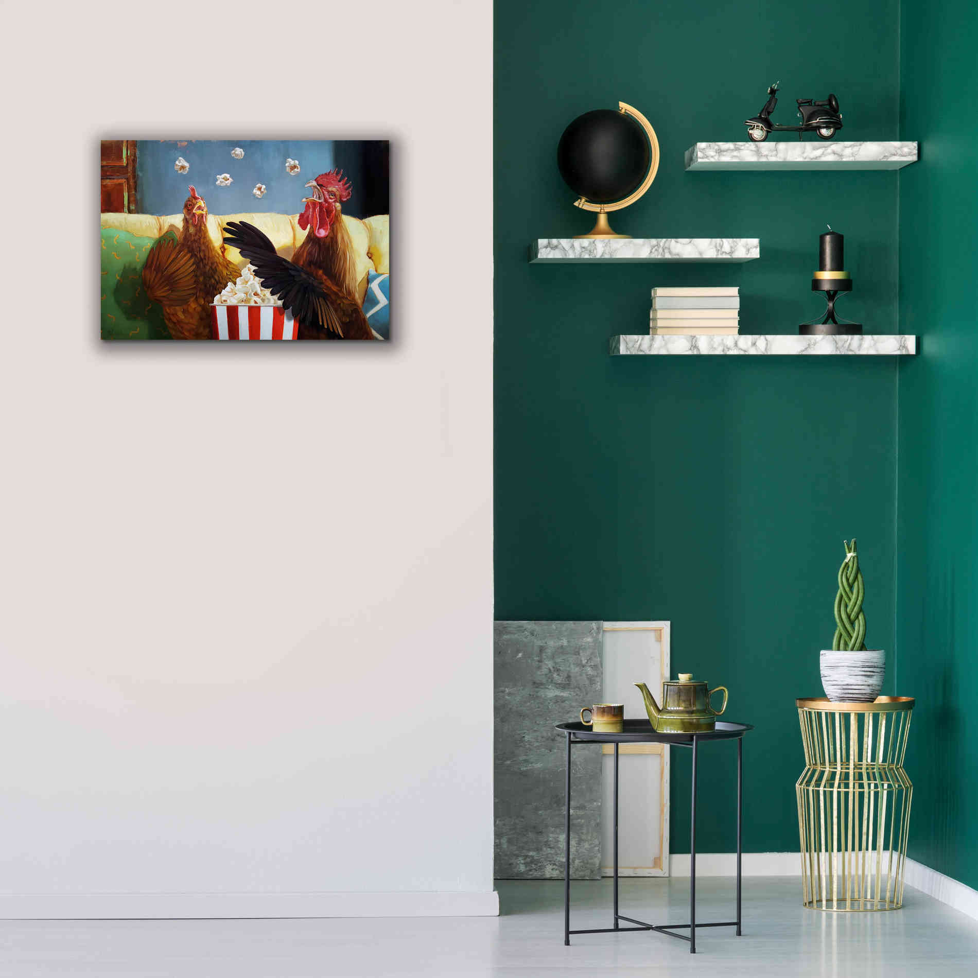 'Popcorn Chickens' by Lucia Heffernan, Canvas Wall Art,26x18