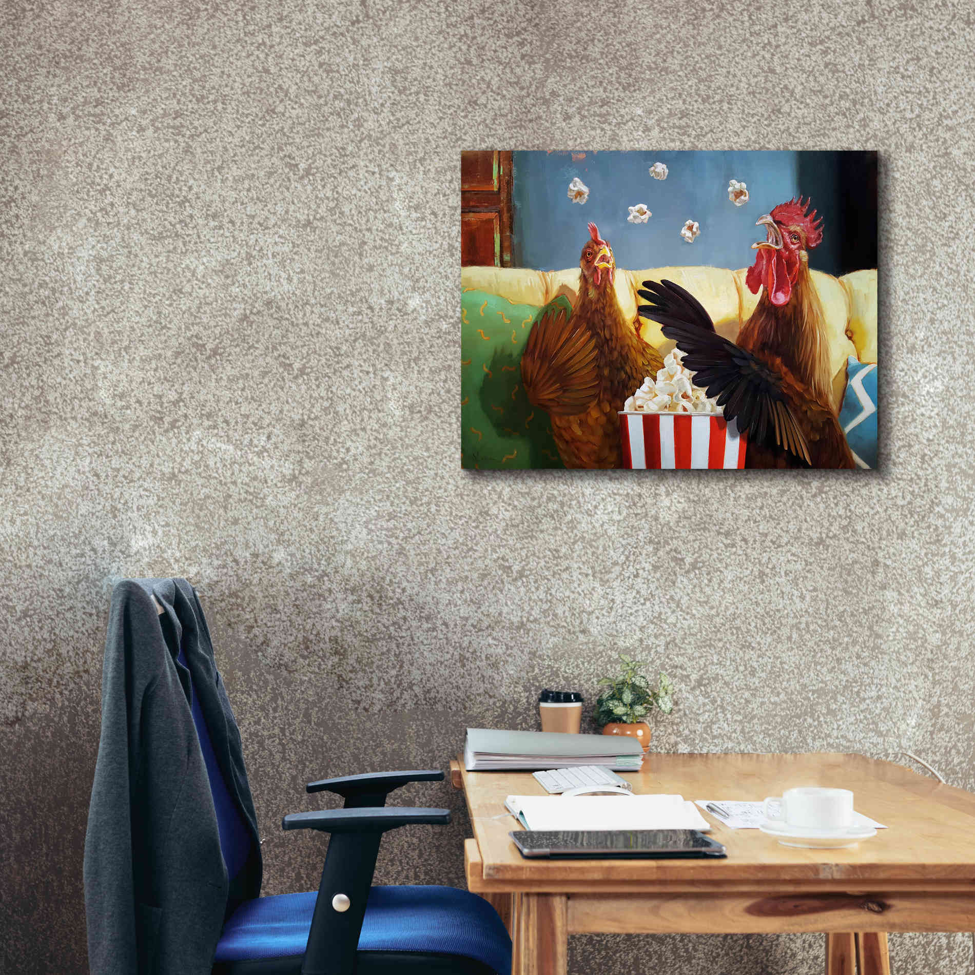 'Popcorn Chickens' by Lucia Heffernan, Canvas Wall Art,34x26