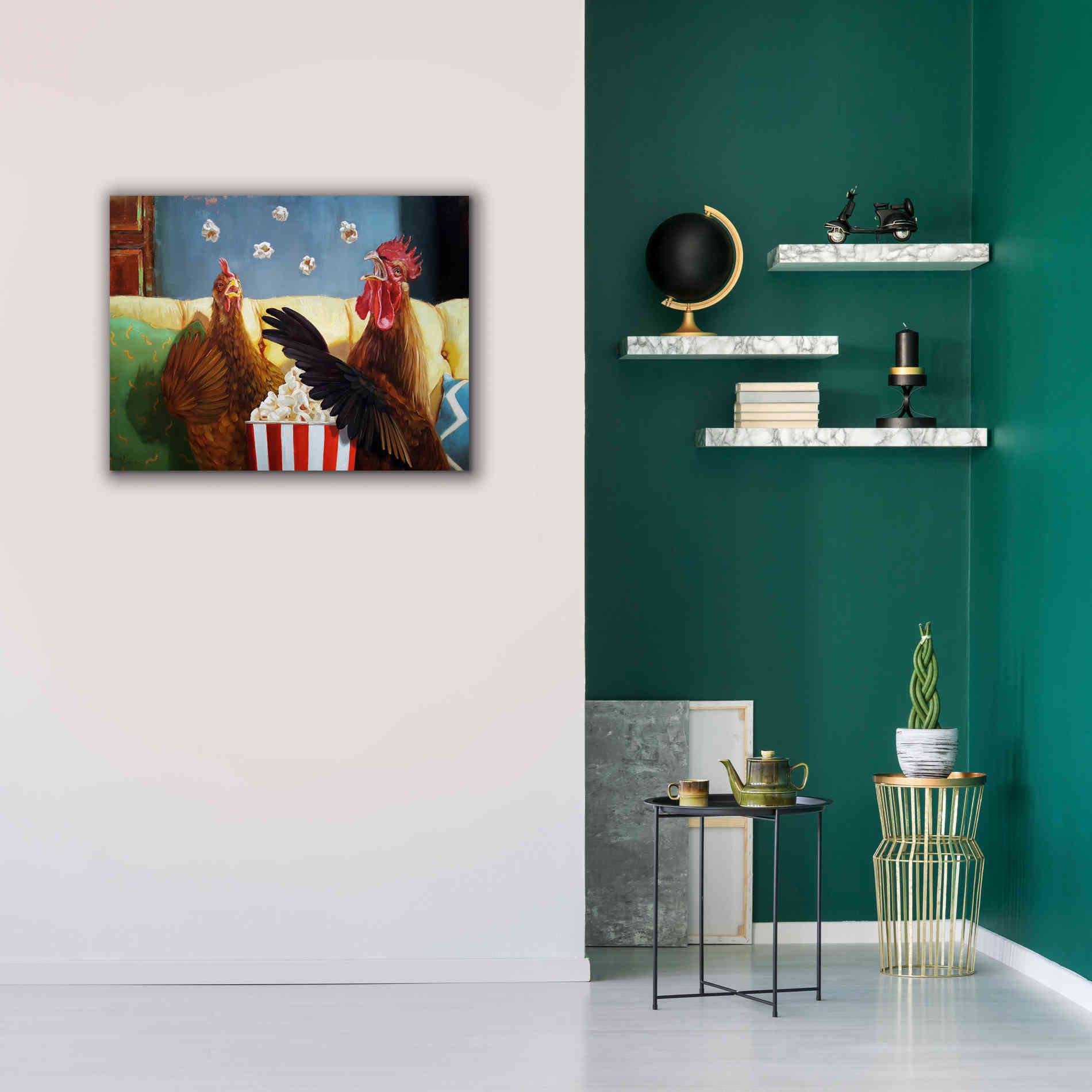 'Popcorn Chickens' by Lucia Heffernan, Canvas Wall Art,34x26
