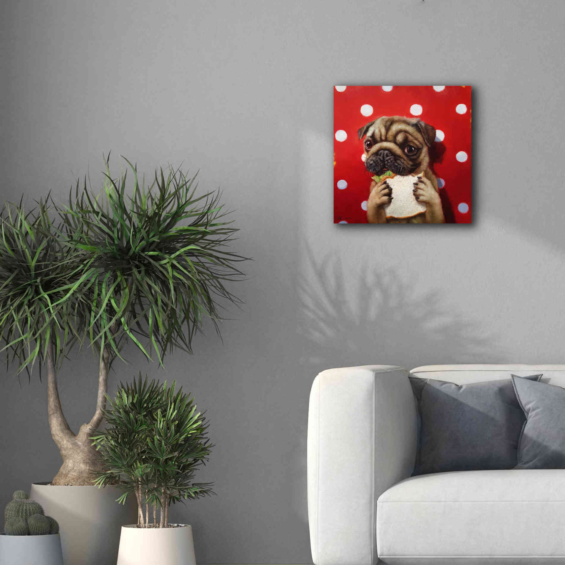 'Pugalicious' by Lucia Heffernan, Canvas Wall Art,18x18