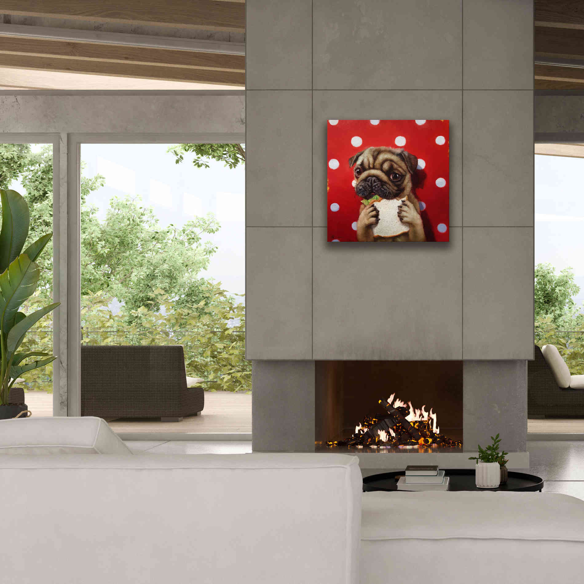 'Pugalicious' by Lucia Heffernan, Canvas Wall Art,26x26