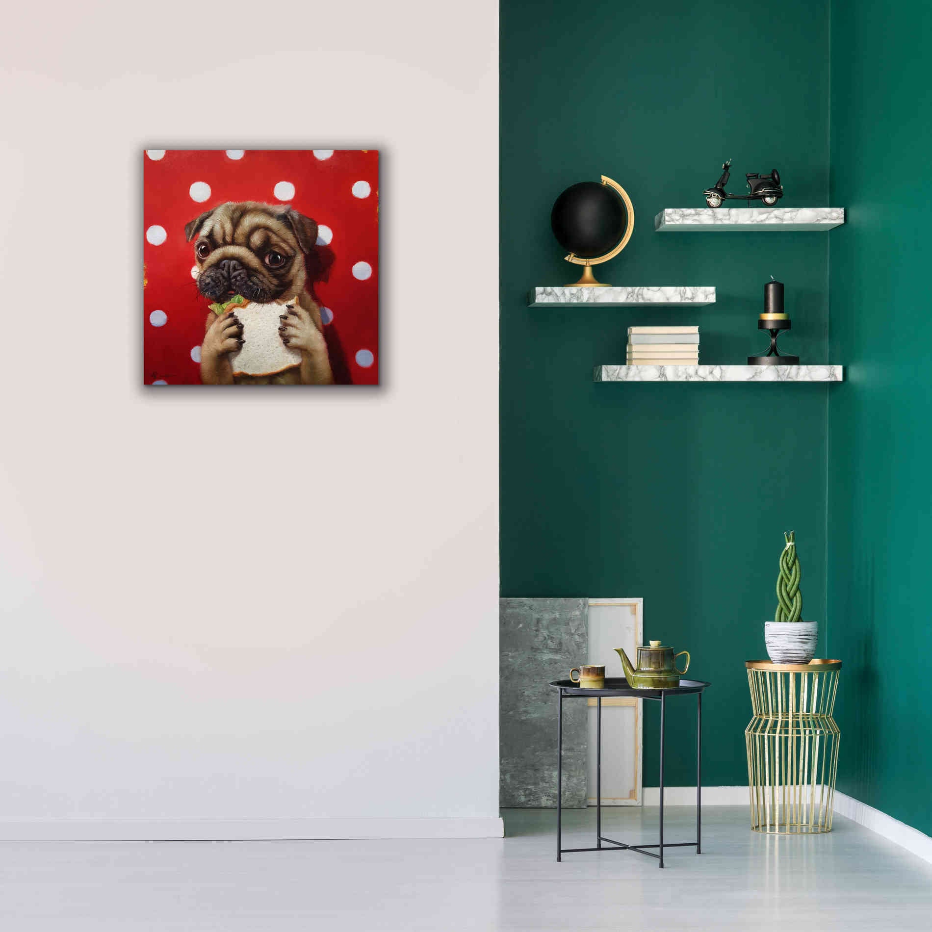'Pugalicious' by Lucia Heffernan, Canvas Wall Art,26x26