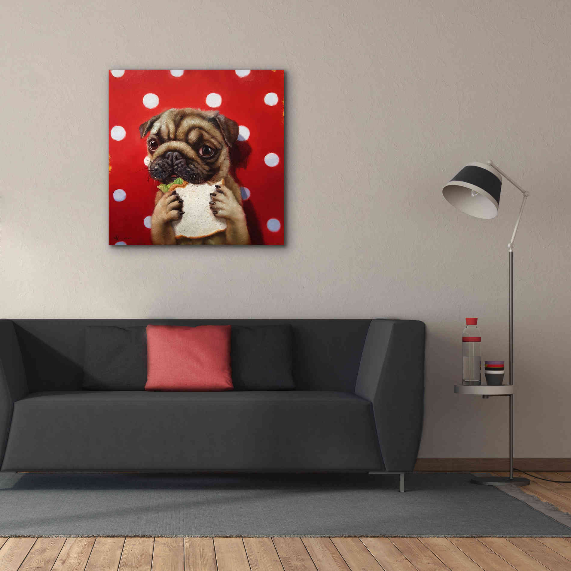 'Pugalicious' by Lucia Heffernan, Canvas Wall Art,37x37