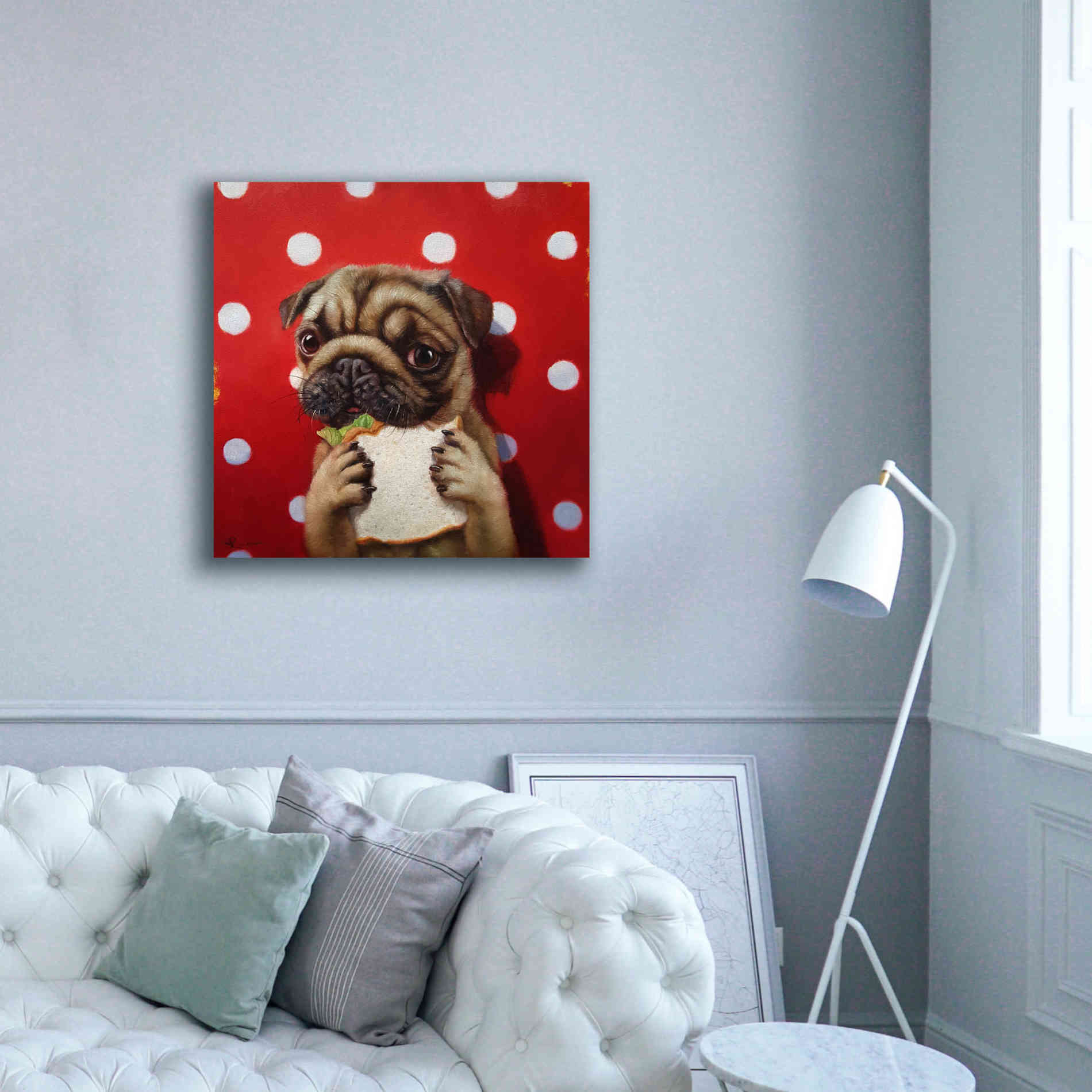 'Pugalicious' by Lucia Heffernan, Canvas Wall Art,37x37