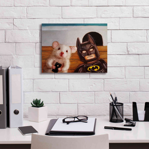 Image of 'Selfie with Batman' by Lucia Heffernan, Canvas Wall Art,16x12