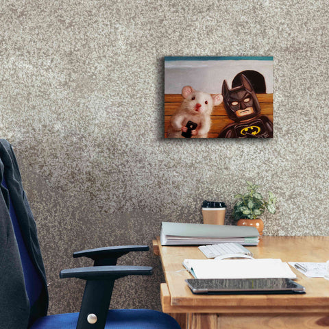 Image of 'Selfie with Batman' by Lucia Heffernan, Canvas Wall Art,16x12