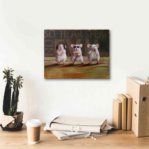 Image of 'Three Wise Mice' by Lucia Heffernan, Canvas Wall Art,16x12