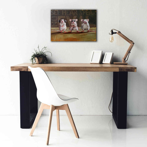 Image of 'Three Wise Mice' by Lucia Heffernan, Canvas Wall Art,26x18