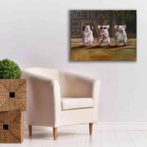 'Three Wise Mice' by Lucia Heffernan, Canvas Wall Art,34x26