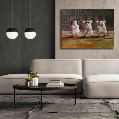 Image of 'Three Wise Mice' by Lucia Heffernan, Canvas Wall Art,54x40