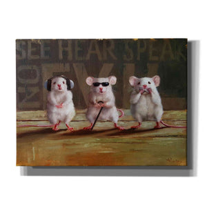 'Three Wise Mice' by Lucia Heffernan, Canvas Wall Art