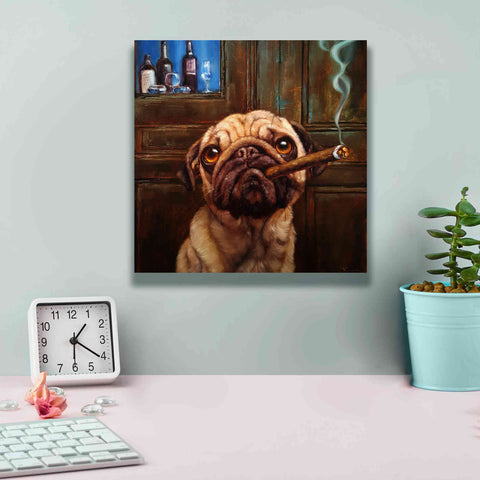 Image of 'Uptown Pug' by Lucia Heffernan, Canvas Wall Art,12x12