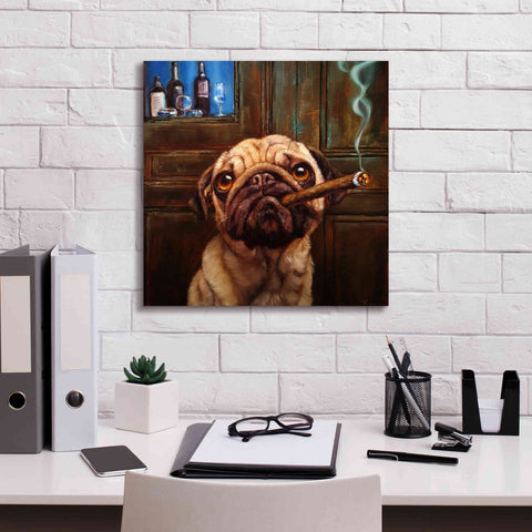 Image of 'Uptown Pug' by Lucia Heffernan, Canvas Wall Art,18x18