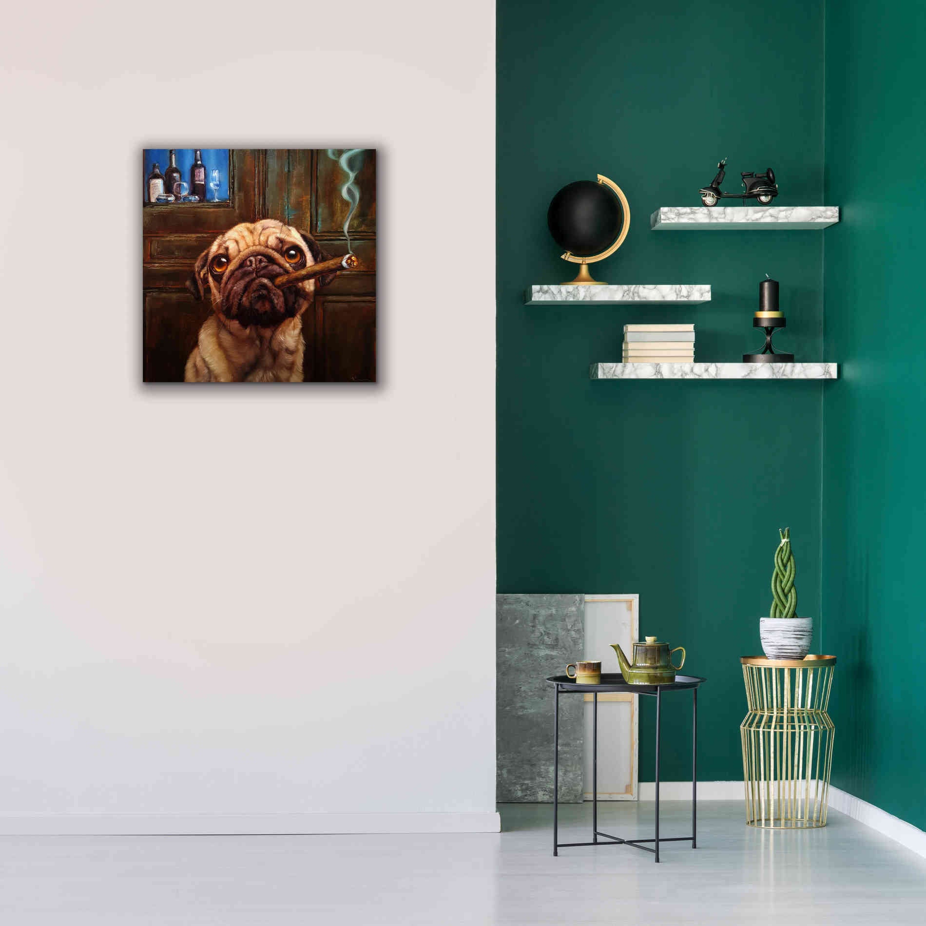 'Uptown Pug' by Lucia Heffernan, Canvas Wall Art,26x26