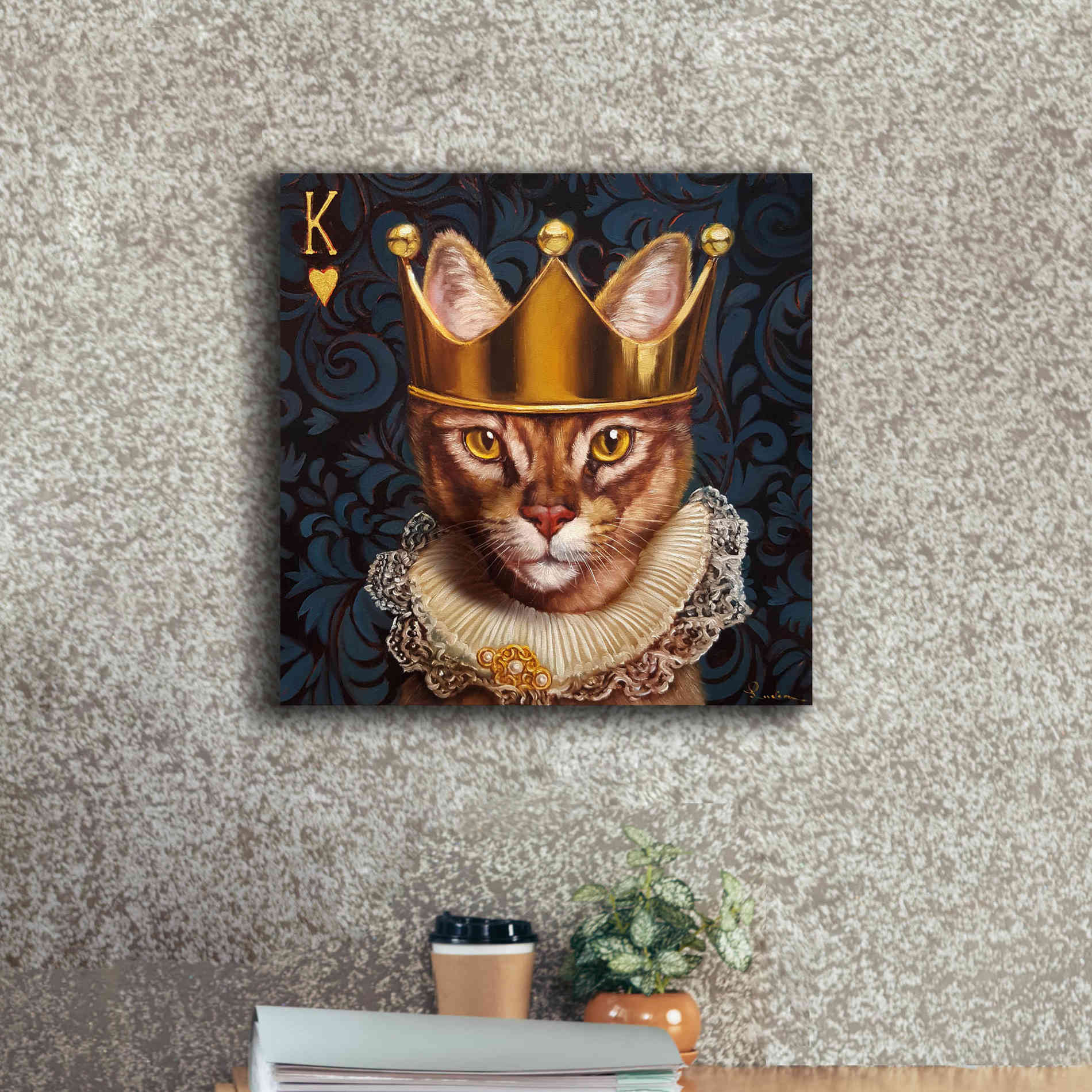 'King of Hearts' by Lucia Heffernan, Canvas Wall Art,18x18