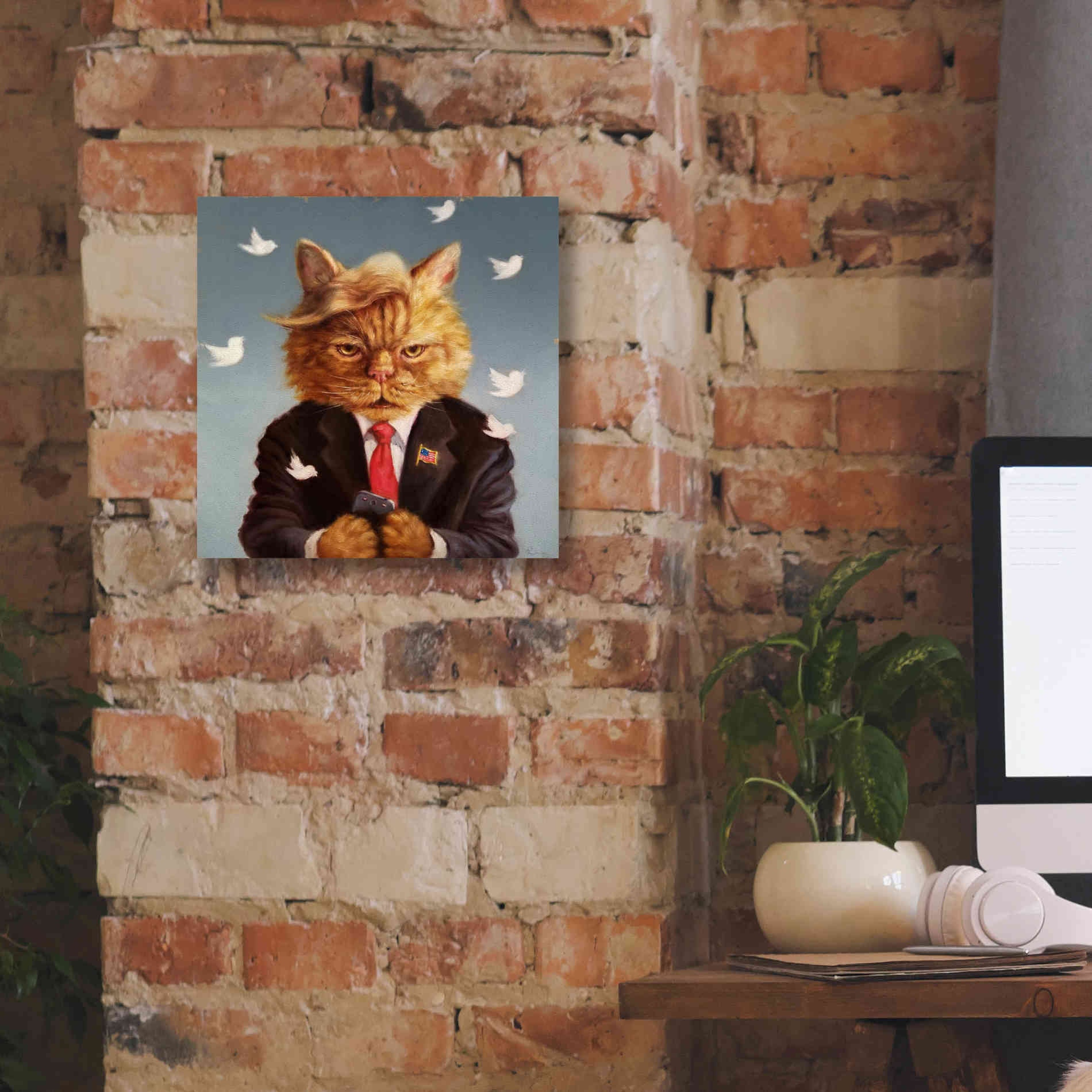 'Catty Remarks' by Lucia Heffernan, Canvas Wall Art,12x12