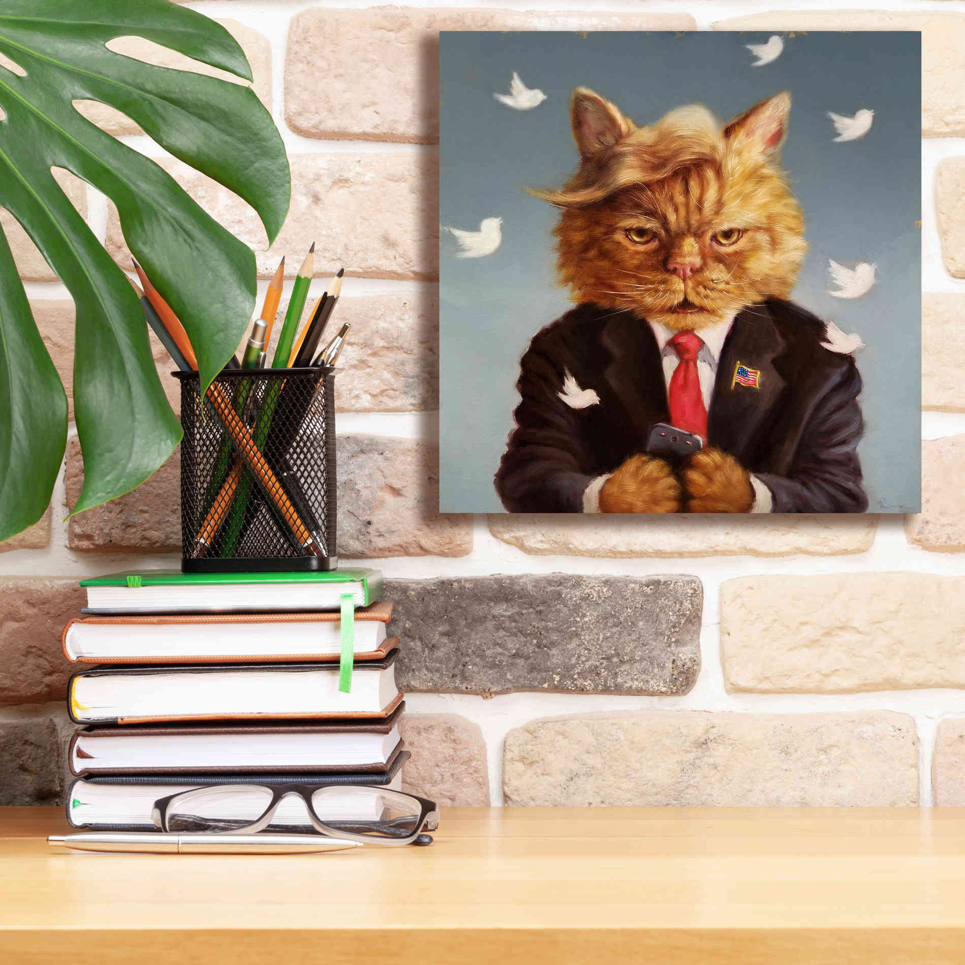 'Catty Remarks' by Lucia Heffernan, Canvas Wall Art,12x12