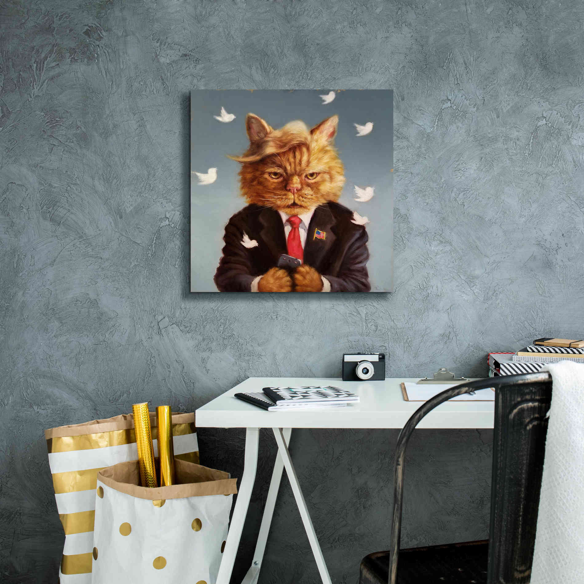 'Catty Remarks' by Lucia Heffernan, Canvas Wall Art,18x18