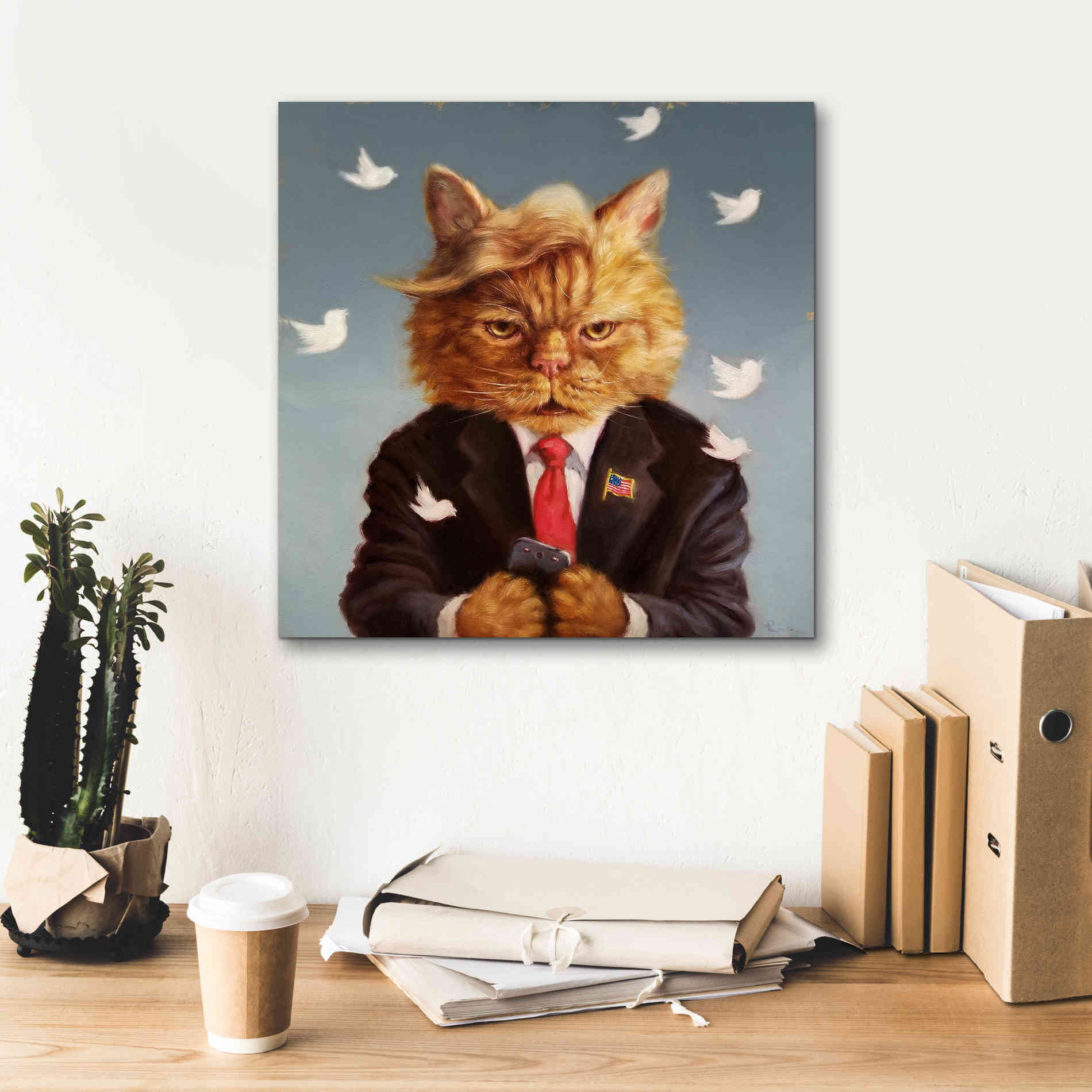 'Catty Remarks' by Lucia Heffernan, Canvas Wall Art,18x18